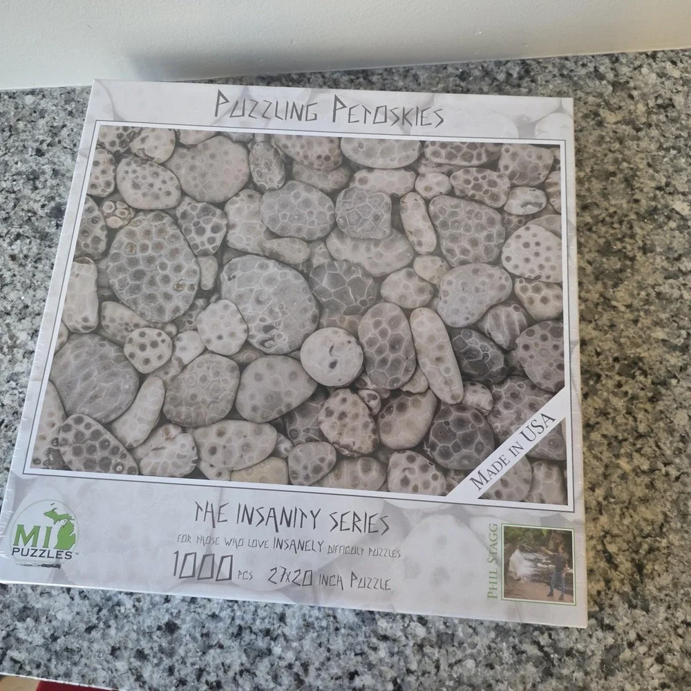 MI Puzzles Puzzling Petoskies 1000 Piece Puzzle Insanity Series Gray Stones USA